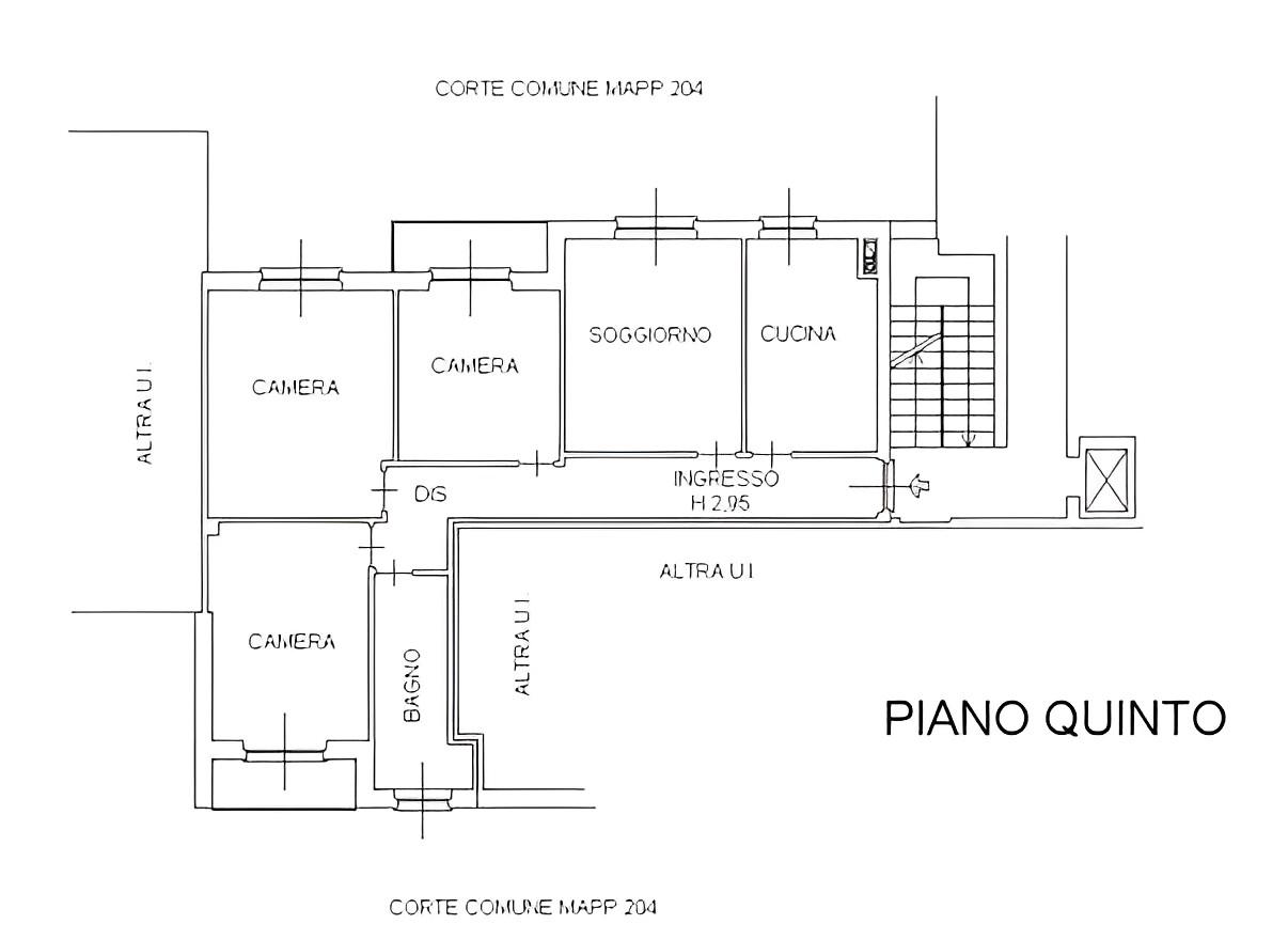planimetria QUADRILOCALE ALL'ASTA CON BOX E CANTINA IN VIA DANTE, CARNATE (MB) - 1