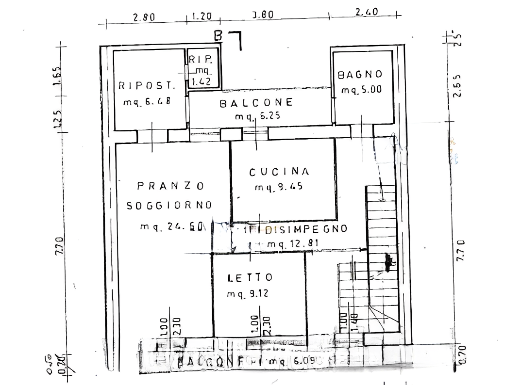 planimetria AMPIO APPARTAMENTO IN VIA ALDO FINZI, INGLESIAS (SU) - 1