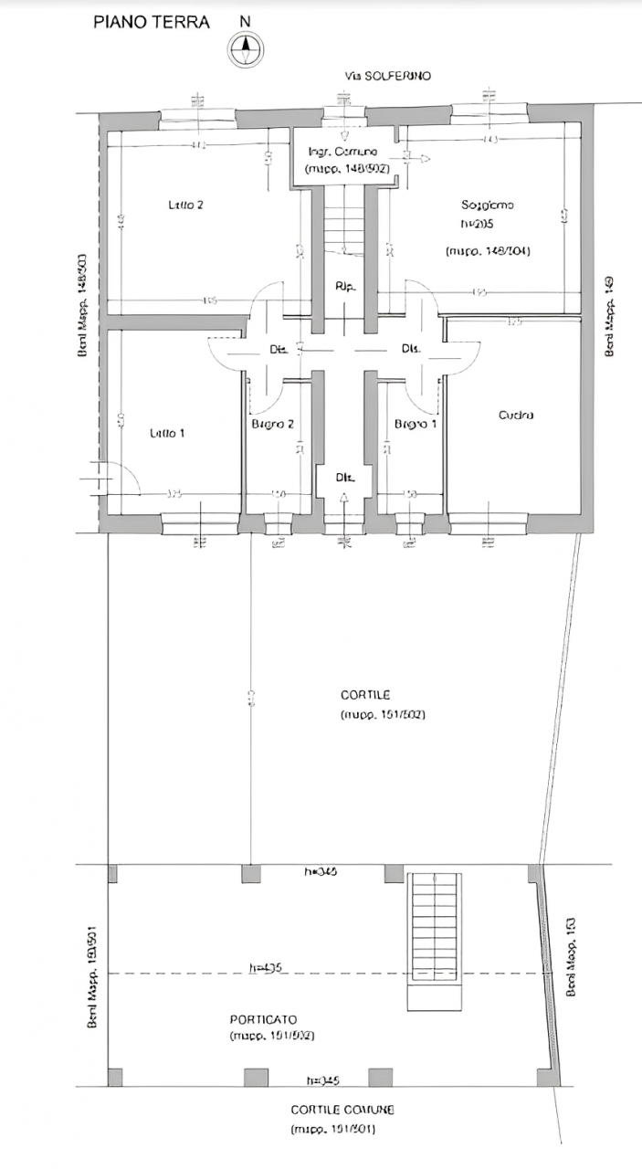 planimetria TRILOCALE ALL'ASTA CON GIARDINO IN VIA SOLFERINO, CASTELLEONE (CR) - 1