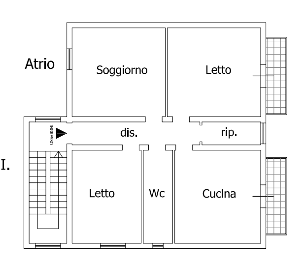 planimetria TRILOCALE ALL'ASTA IN VIA DOMENICO CIRILLO, SAN SEVERO (FG) - 1
