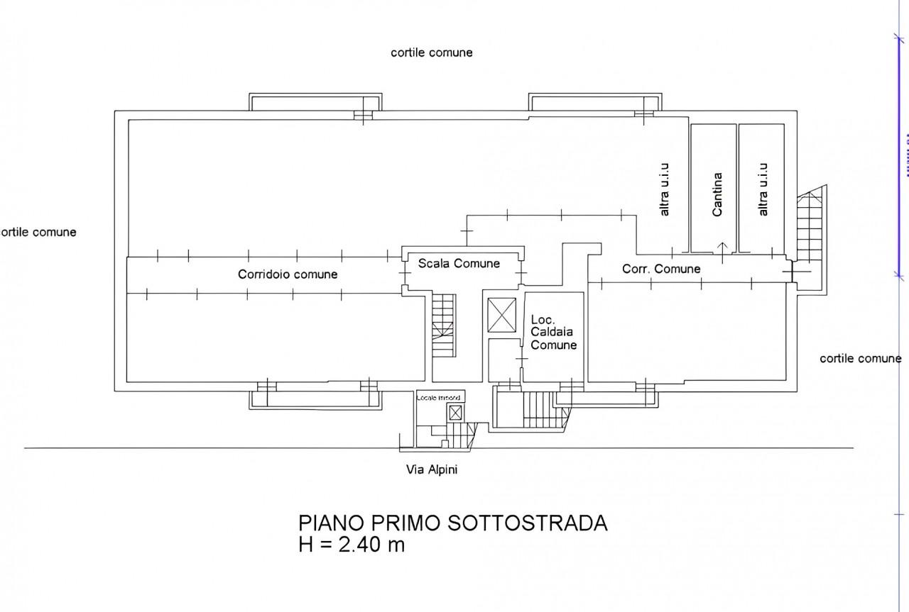 planimetria TRILOCALE CON BALCONE ALL'ASTA IN VIA LAMBRO, SOVICO (MB) - 1